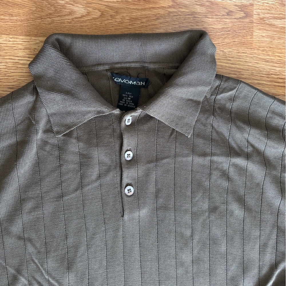 100% Silk Kevoman vintage polo - Picture 2 of 5